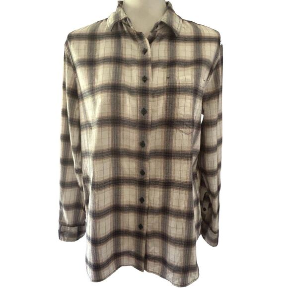 Pendleton Tops - Pendleton Flannel Button Down Plaid Long Sleeve Casual Shirt Womens SZ Petite M